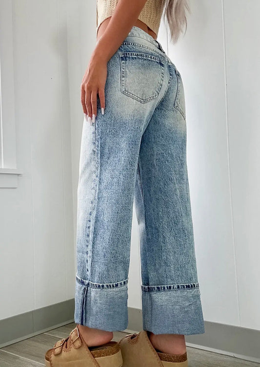 High Rise medium wash jeans