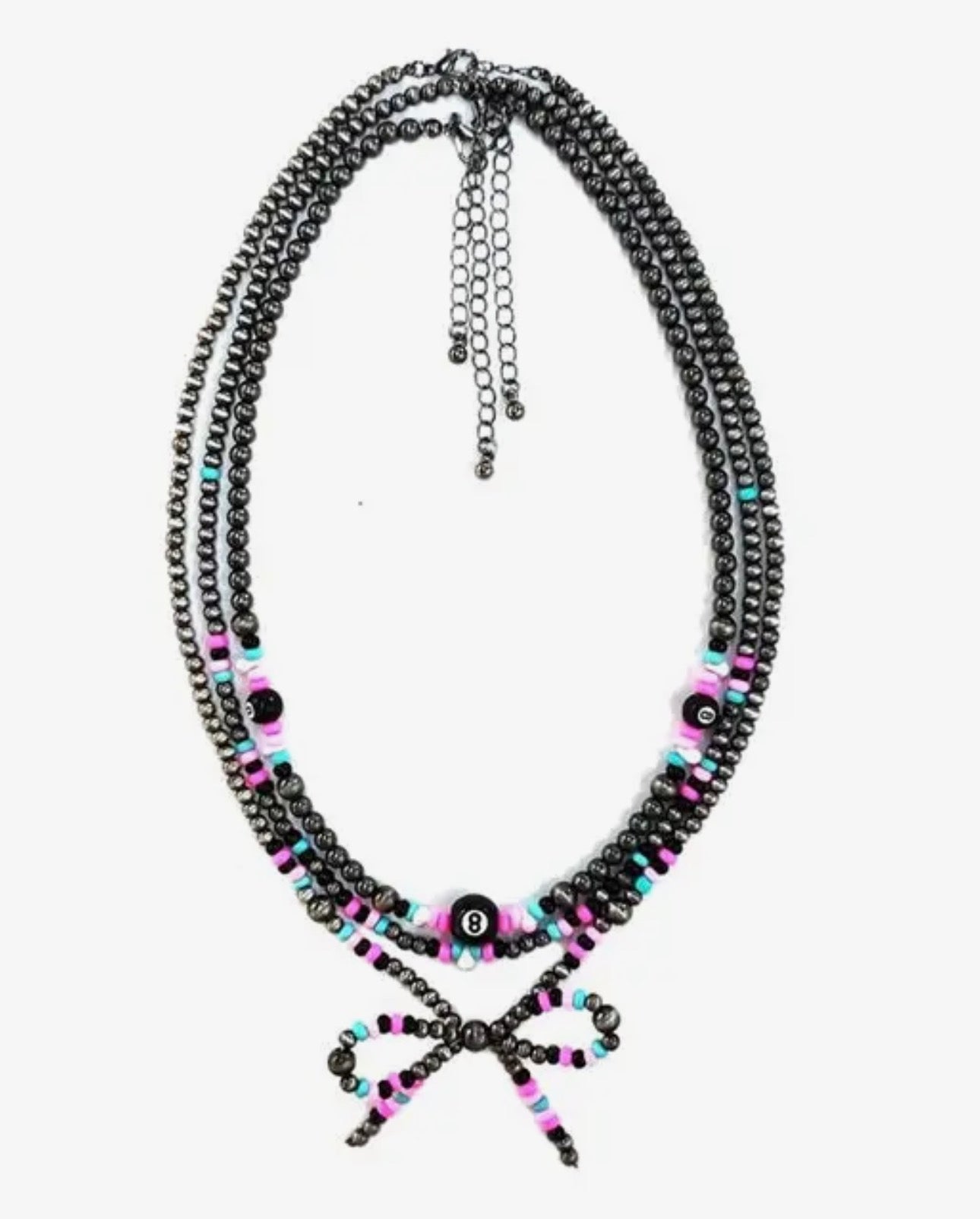 3 layer pink Navajo Necklace