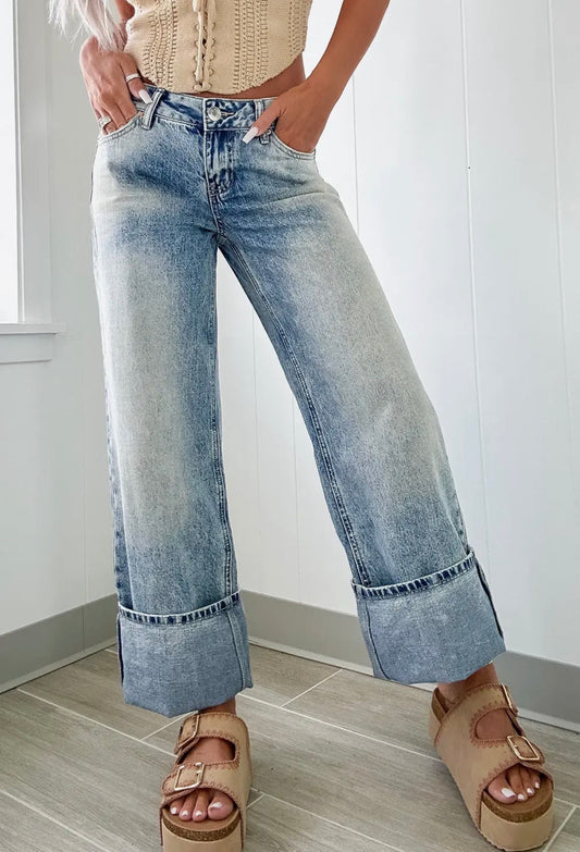 High Rise medium wash jeans